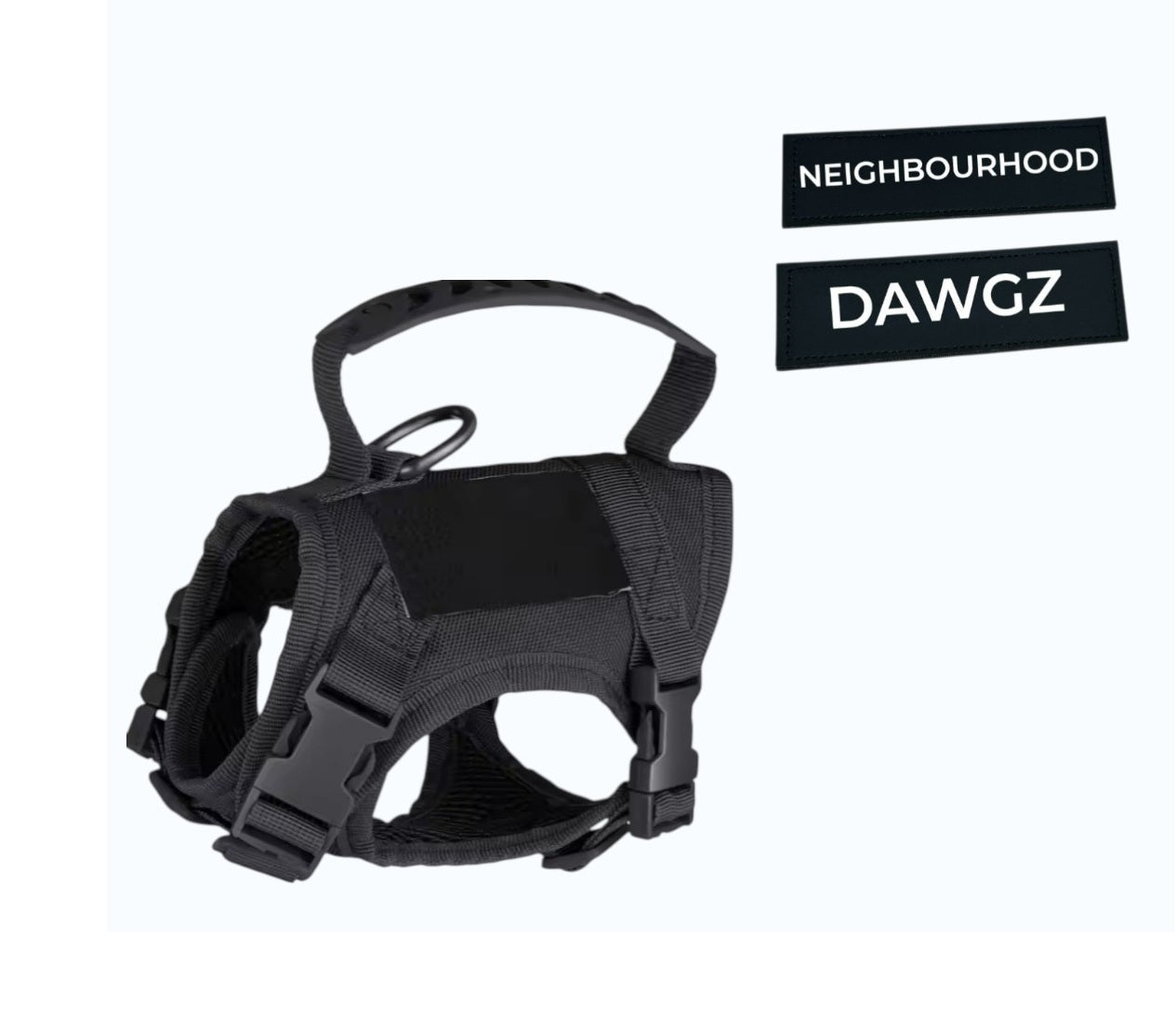 Extra small tactical dog harness (Black)