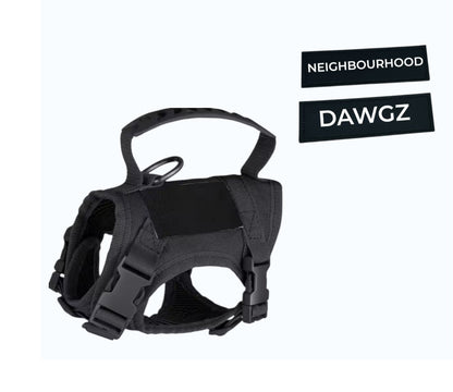 Extra small tactical dog harness (Black)