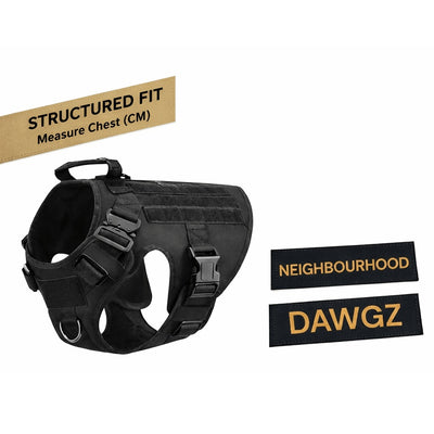 Tactical No-Pull Dog Harness – Heavy-Duty, Adjustable | Includes Personalised Velcro Patch