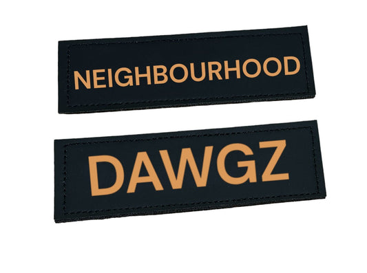 Personalised Velcro Patches for Dogs & Pets – Custom Name & Contact Info - Neighbourhood Dawgz