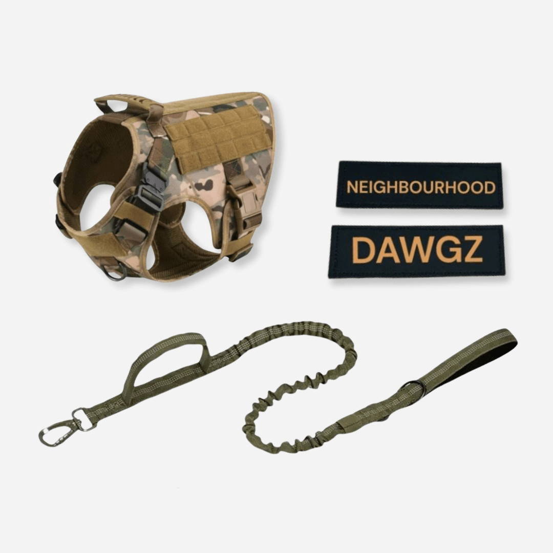 Tactical Dog Harness & Leash Set – Heavy - Duty, Adjustable & Customisable for Large Dogs - Neighbourhood Dawgz