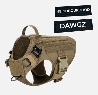 Tactical No - Pull Dog Harness – Heavy - Duty, Adjustable | Includes Personalised Velcro Patch - Neighbourhood Dawgz
