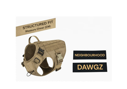 Tactical No - Pull Dog Harness – Heavy - Duty, Adjustable | Includes Personalised Velcro Patch - Neighbourhood Dawgz