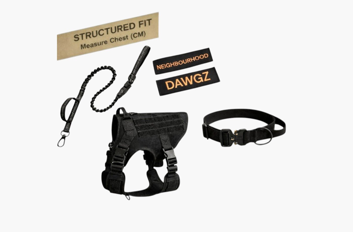 ULTIMATE Tactical Dog Harness Set – Custom Patch, Collar & Lead - Neighbourhood Dawgz