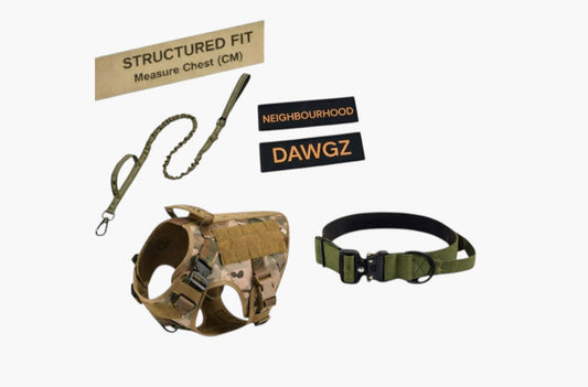 ULTIMATE Tactical Dog Harness Set – Custom Patch, Collar & Lead - Neighbourhood Dawgz